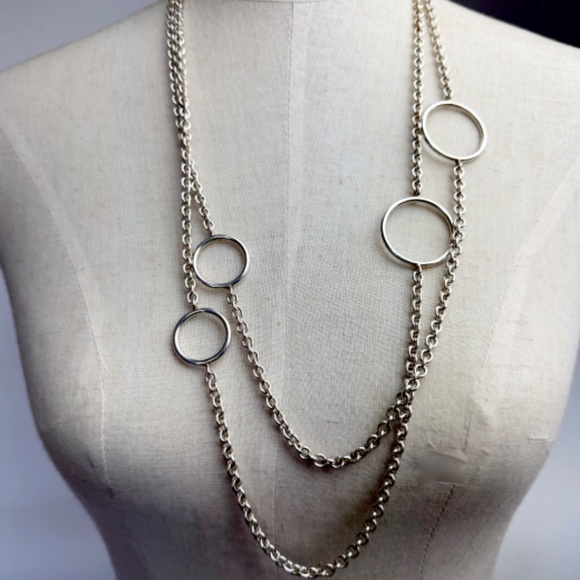 1970\'s Chain Belt Kalibre Super Long O Ring Necklace main image 5